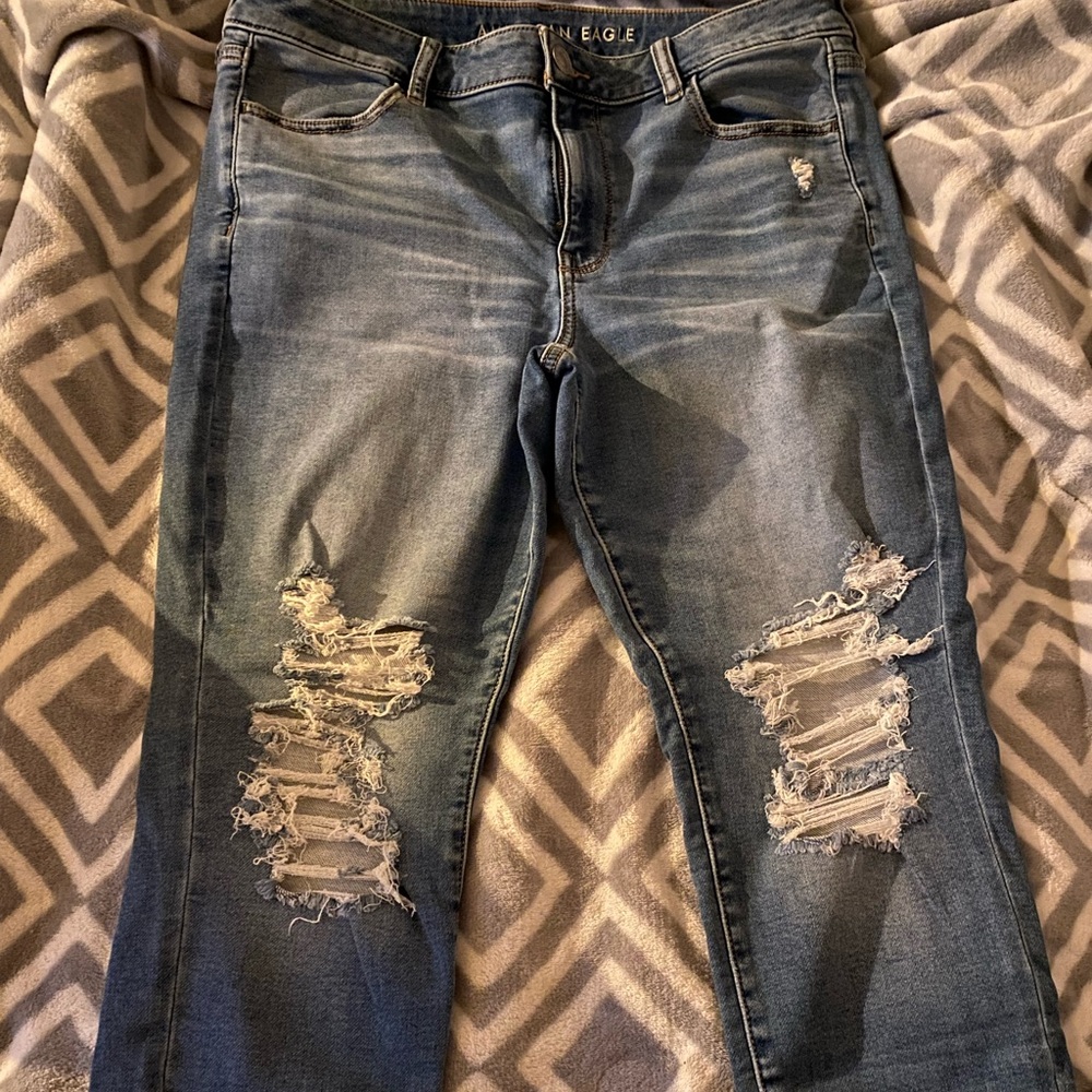 AE Next Level Stretch Ripped Skinny Jeans